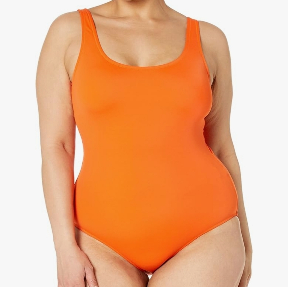 Amazon Essentials Bright Orange One-Piece Swimsuit